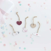 Baby Shower Pink Wooden Gift Tags