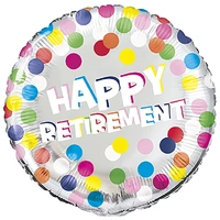 Colourful Dot Happy Retirement Foil Balloon 45cm
