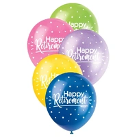 Happy Retirement Pearl Assorted 30cm Latex Balloons 5 Pack