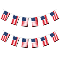 USA Flag Bunting (Double sided-print) - 12 flags - 5m