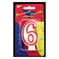 6 Birthday Candle - Red