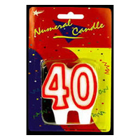 40 Birthday Candle - Red