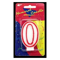 0 Birthday Candle - Red