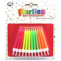 Neon Candles (Pk 24) W/Holders