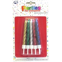 Metallic Candles with Holders (Pk 10)