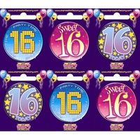 Age Badge  Per Piece - 16 Years**