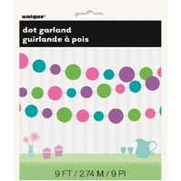 Dots Garland 2.74m (Green, Pink, Teal, Purple)