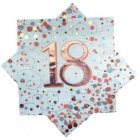 18th Rose Gold Fizz Napkin - Pk 16