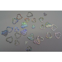Scatters - Silver Holographic Hearts (14g)