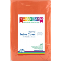 Orange Round Plastic Tablecover
