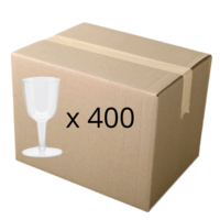 Bulk Carton Clear Plastic Wine Glasses - Pk 400