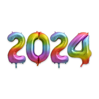 2024 Jumbo Foil Balloons - Rainbow