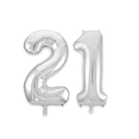21 Jumbo Foil Balloons - Silver