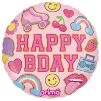 Happy Birthday Girl Patches Foil Balloon 18 Inch