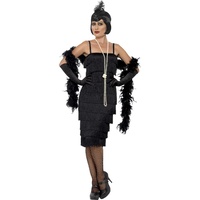 Women's Long Black Flapper Dress
