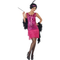 Women's Hot Pink Flapper Costume