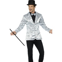 Men's Silver Sequin Disco Jacket