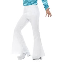 Men's White Bell-Bottom Pants