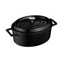 Lava Cast Iron Oval Casserole 290 x 230MM -- BLACK