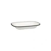 Melamine Rectangular Dish  -- WHITE with BLACK LINE