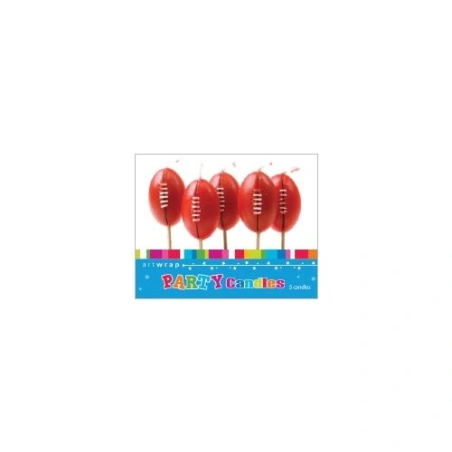 Candle Sml 5Pk Footballs Aus
