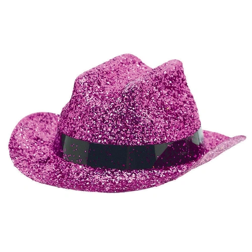 Mini Glitter Cowboy Hat Pink