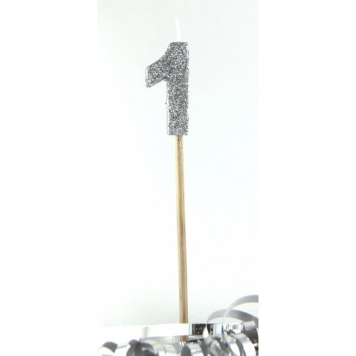 Silver Glitter Candle - No 1