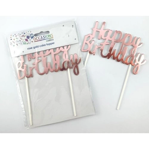 Rose Gold Birthday Cake Topper