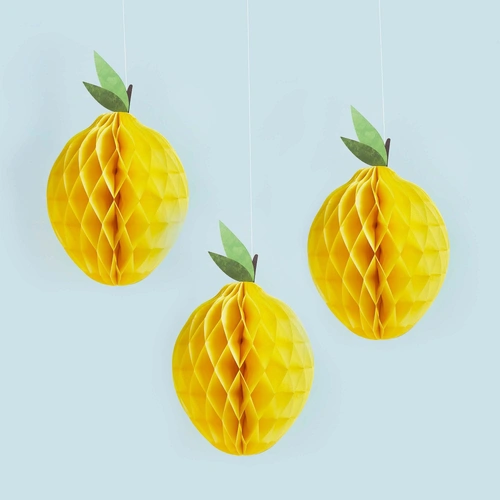 Lemon Honeycomb Hanging Decorations 3 Pack