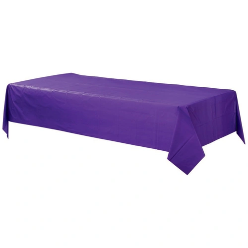 Purple Rectangular Plastic Table Cover 1.37m x 2.74m