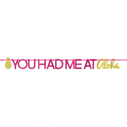 You Had Me At Aloha Glitter Banner
