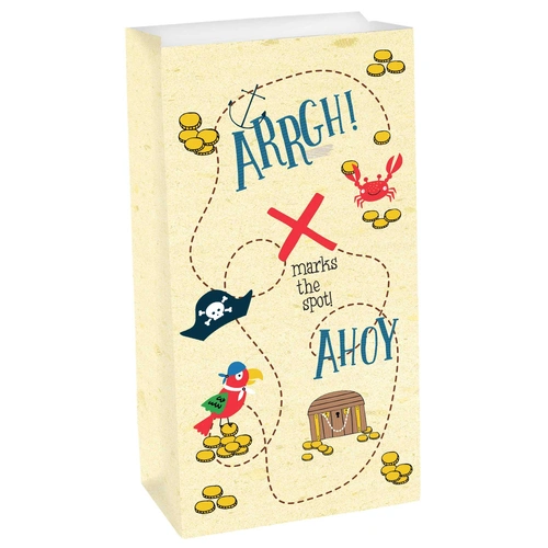 Ahoy Pirate Birthday Paper Treat Bags