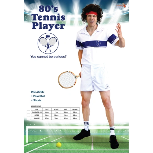 80's Tennis Player Adult Costume