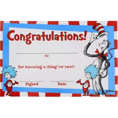 Cat in the Hat Certificate 36 Pack