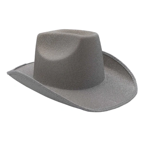Silver Glitter Cowboy Hat