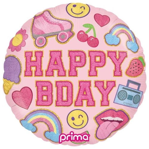 Happy Birthday Girl Patches Foil Balloon 18 Inch