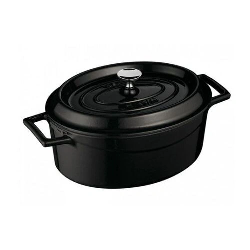 Lava Cast Iron Oval Casserole 290 x 230MM -- BLACK